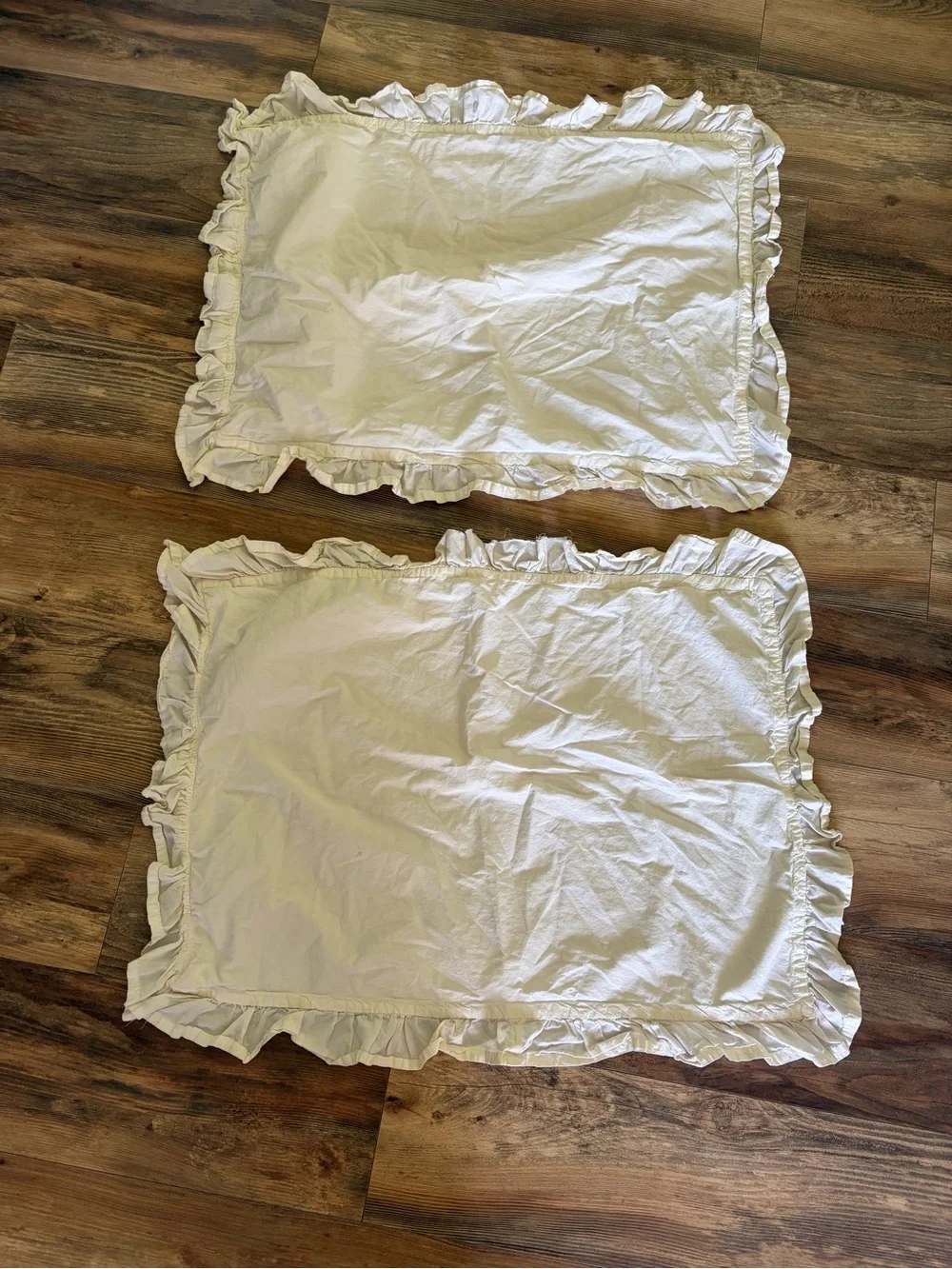 Ruffled Pillow Shams in yellow — Soft Classic Style